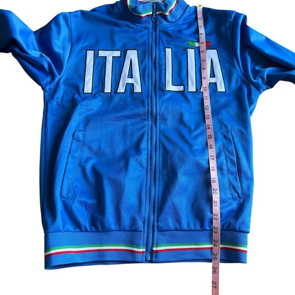 Italia Men’s Italy Track Jacket Blue Zip Up | Soccer Y2K | Size M - Picture 9 of 10